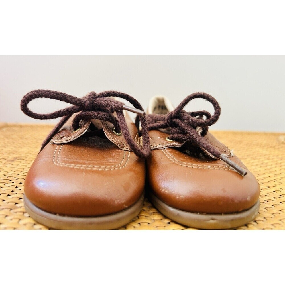 Vintage 90s Hush Puppies Boys Brown Leather Baby Dress Shoes USA Made Sz 5 - Picture 3 of 6